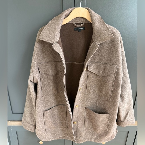 Banana Republic 4 Pocket Brown Shacket Jacket size large - Picture 11 of 12